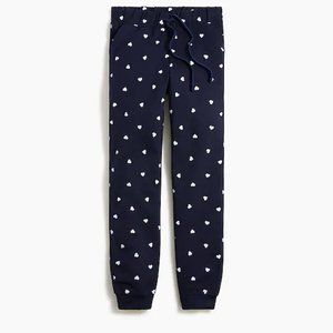 NWT J Crew Factory Jogger Mini Hearts Pant